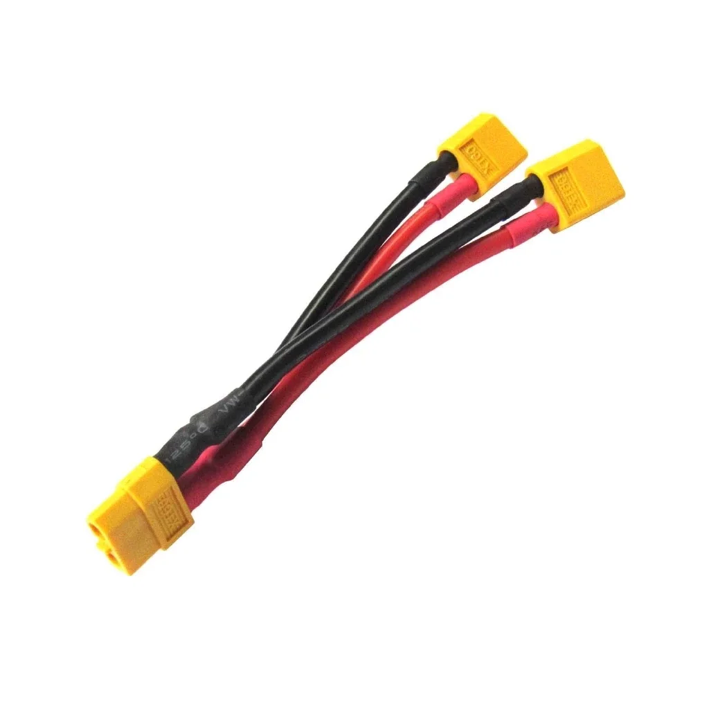 

XT60 Dual Parallel Battery Connector Cable Y 12AWG Extend Splitter Silicone Wire