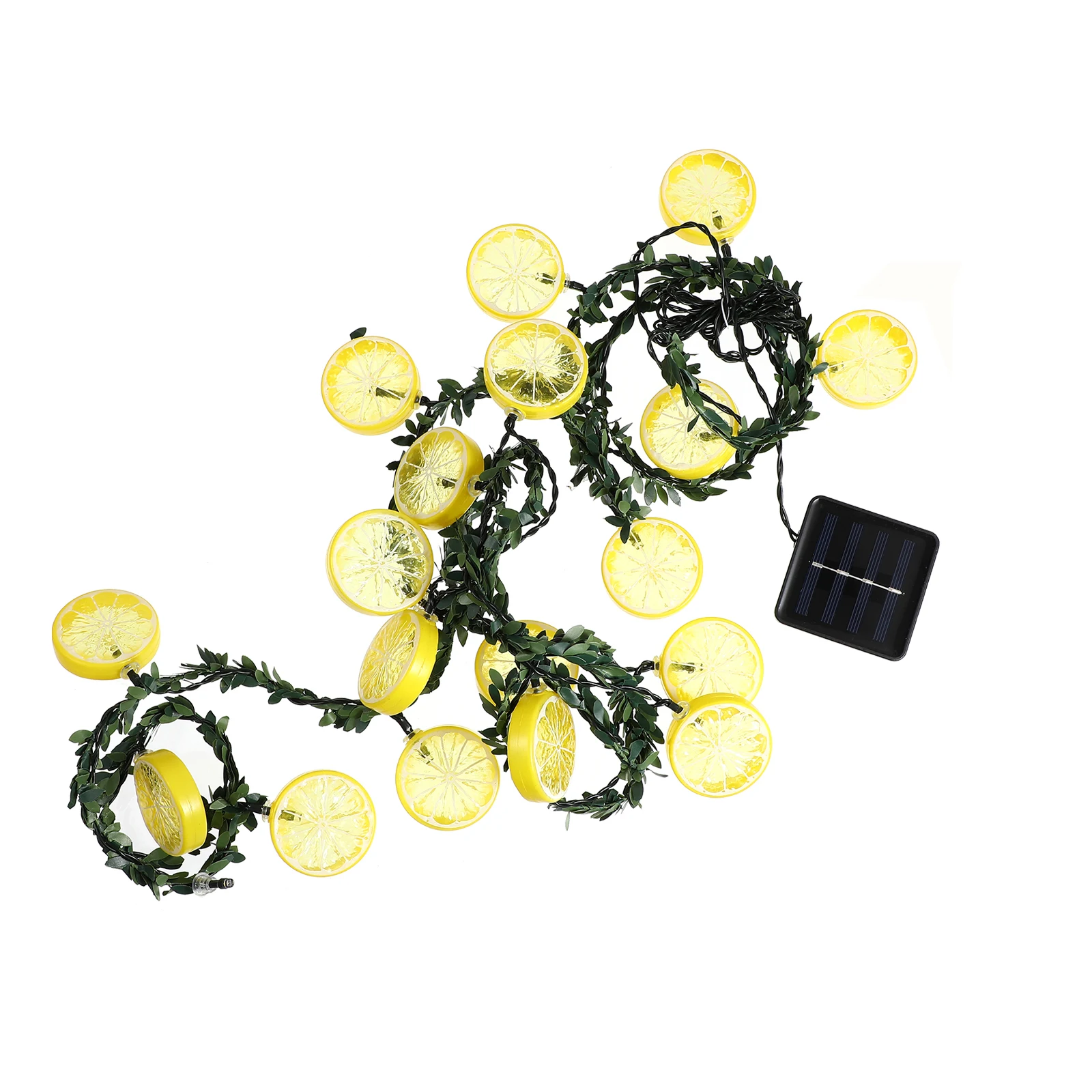 

1pc Solar Rose Light Simulated Lemon Vine LED String Yard Lamp Outdoor Decorative Plastic Party Festival DIY Garden