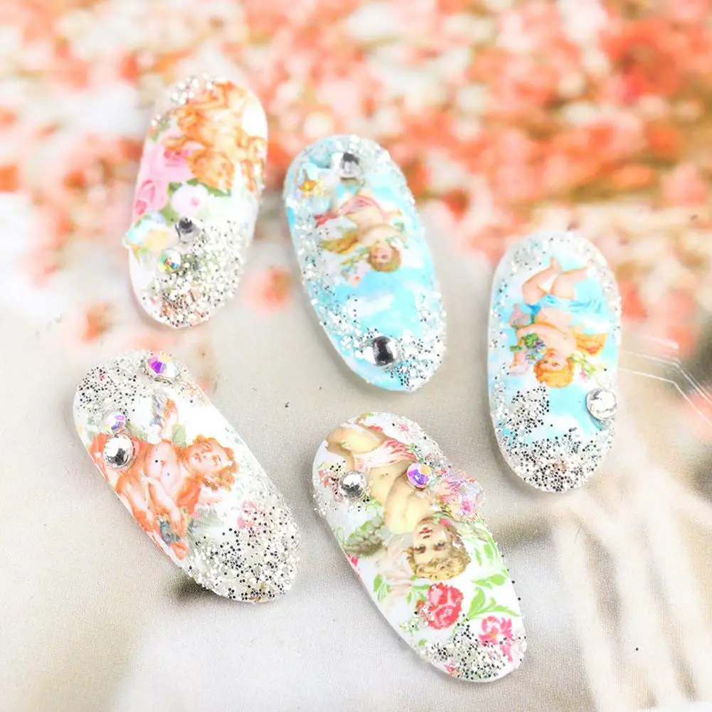 for Women Women 10Pcs Sticker Manicure Decor Long Lasting DIY Nail Cupid Pattern Cupid Transfer for Women