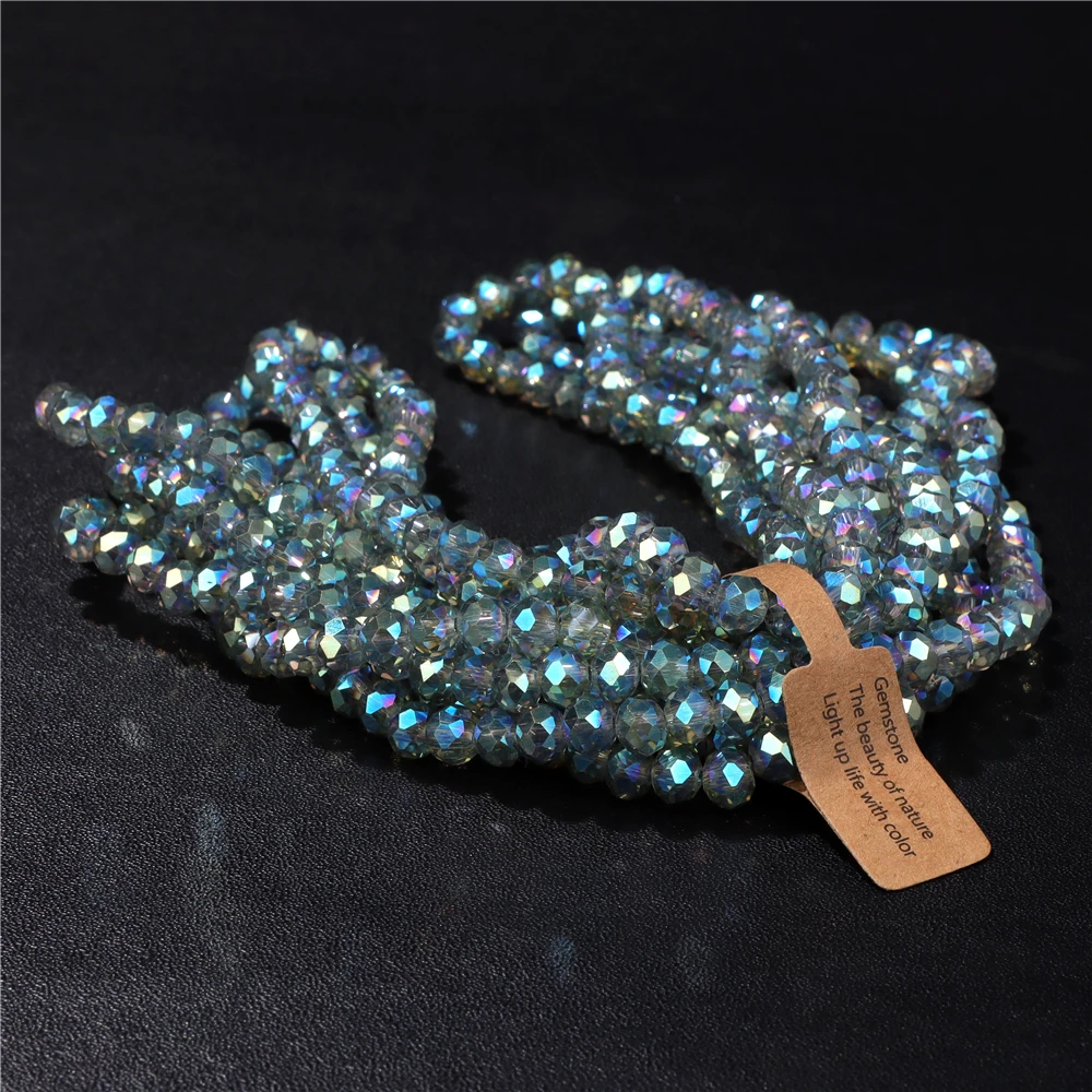 Großhandel 5 Strang/Los facettierte österreich ische Kristall perle Rondelle lose Abstand halter ab Farbe Glasperlen für Schmuck herstellung Zubehör – Detail 17