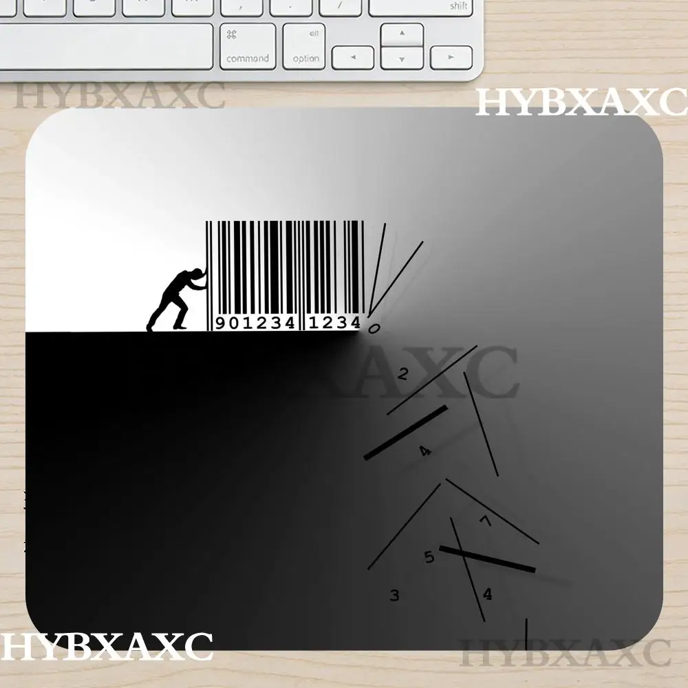 HYBXAXC Minimalist Barcode Creative Mouse Pad, Aesthetic Surreal Barcode Push Large Desk Modern Art Desk Decor for Art Lovers