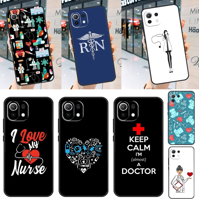 Nurse Medical Health Heart Cover For Xiaomi 12 13 Lite 11T 12T Pro 12X Case For POCO X5 X3 F5 Pro M4 F4 X4 GT F3 M5s