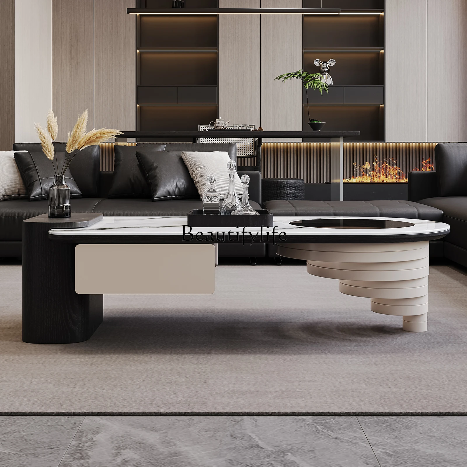 

*2024 new creative marble minimalist abyss coffee table