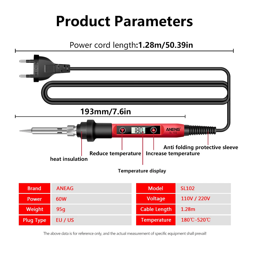 New Adjustable Constant Temperature Electric Soldering Iron LCD Digital Display 220V 110V 60W Welding Rework Station Repair Tool