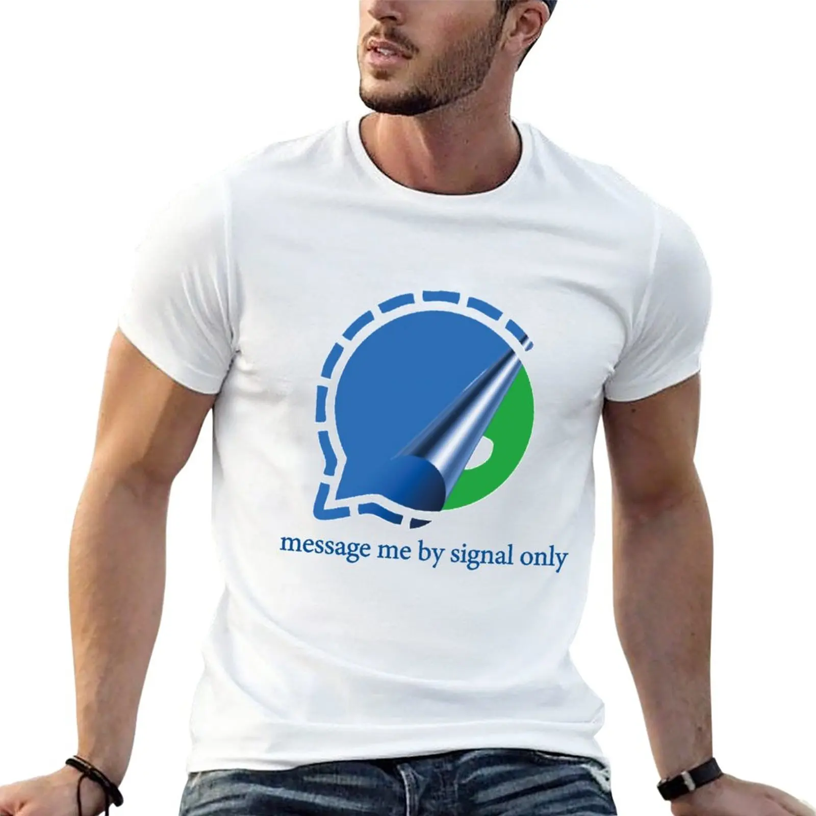 New use signal sticker T-Shirt t shirt man anime men clothings