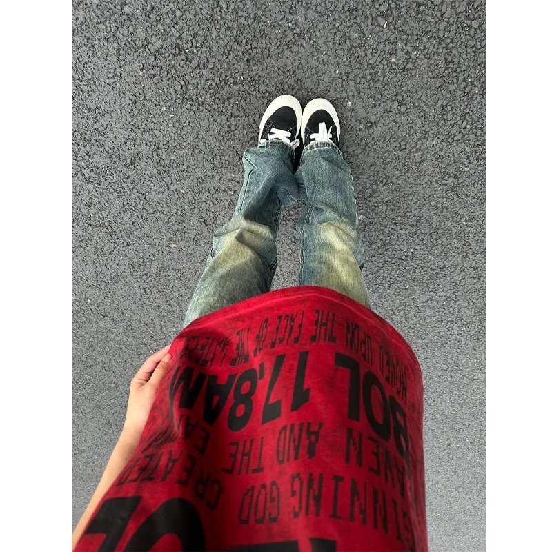 

Retro Blue Elastic Slim Fit Jeans Men's Summer Thin High Waist Lift Pants Extended Long Tall Micro Flared Pants Youth Trend