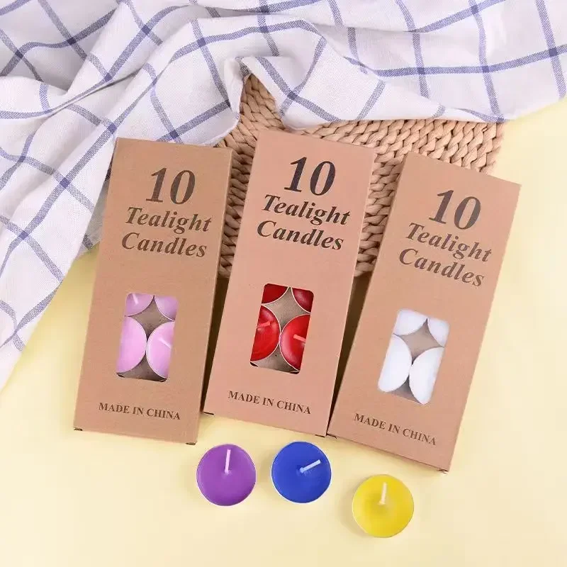 Velas redondas de aluminio para té, velas para confesión, fabricación de té, preservación del calor, velas pequeñas sin humo e inodoro, 10 Uds.