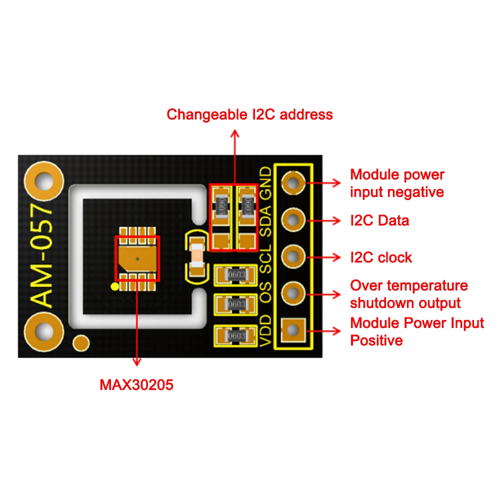 Modulo sensore di temperatura del corpo umano ad alta precisione MAX30205MTA MAX30205 Sensore di temperatura del braccialetto della pelle di