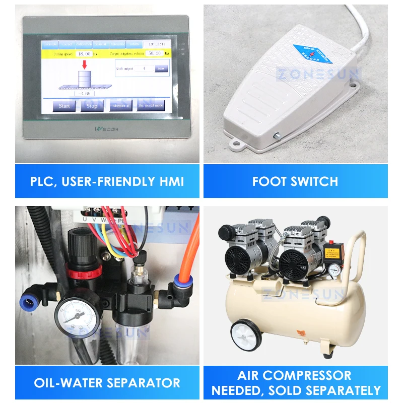 ZONESUN Drum Filler Gear Pump Liquid Oil Rust Remover Chemicals Barrel Weigh to Fill Machine Roller Conveyor ZS-YTW250L