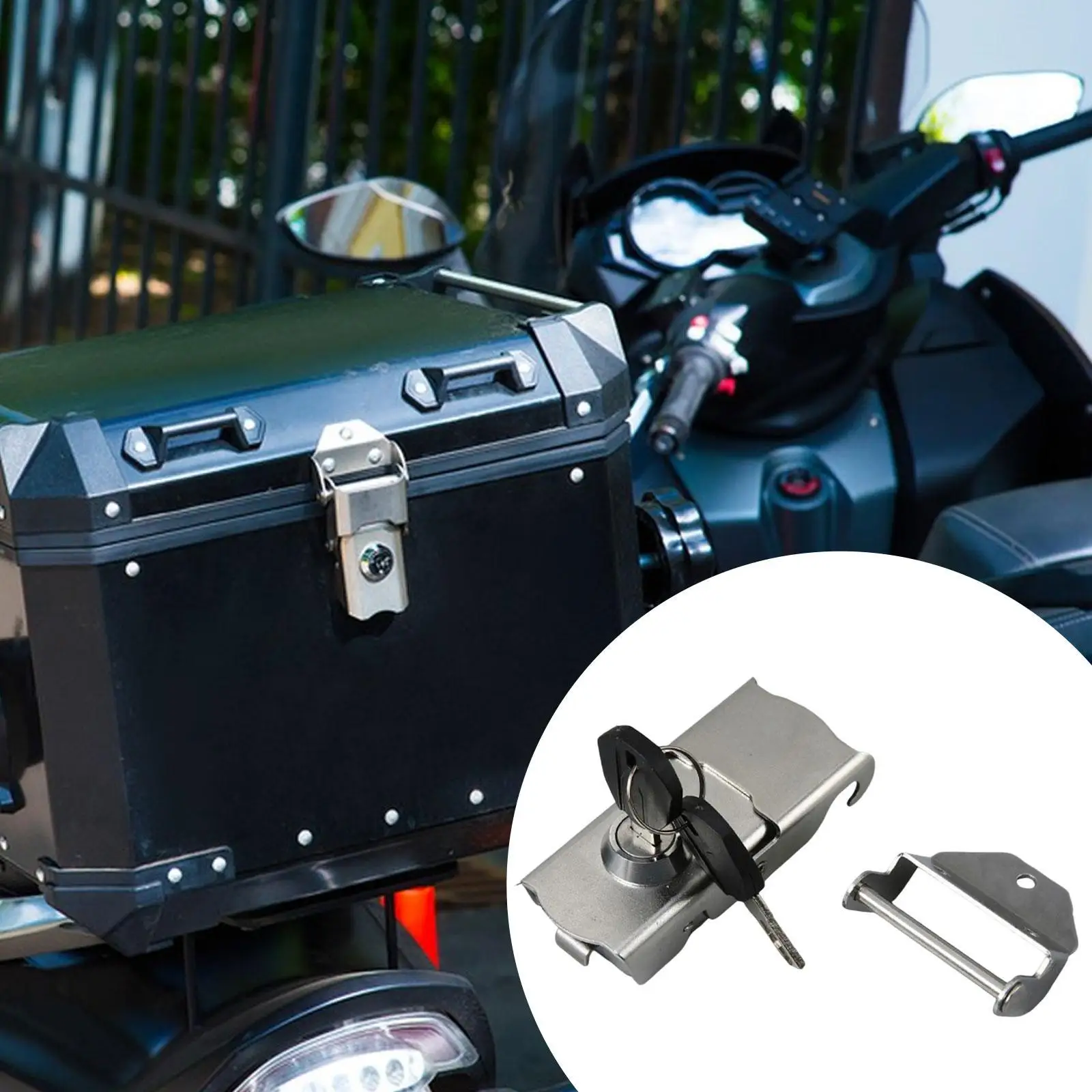 

Замок из нержавеющей стали для заднего кофра мотоцикла, надежный замок с ключом для скутеров