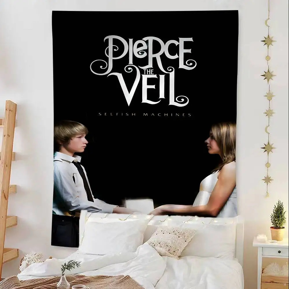 Rock Band P-Pierce The V-Veil Colorful Tapestry Wall Hanging Hanging Tarot Hippie Wall Rugs Dorm Wall Art Decor
