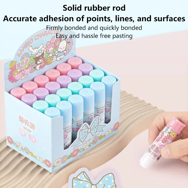 1PC Sanrios Anime Hello Kittys Kuromi Cinnamonll Glue Stick Student Office Adhesives Glue DIY Children Handmade Glue