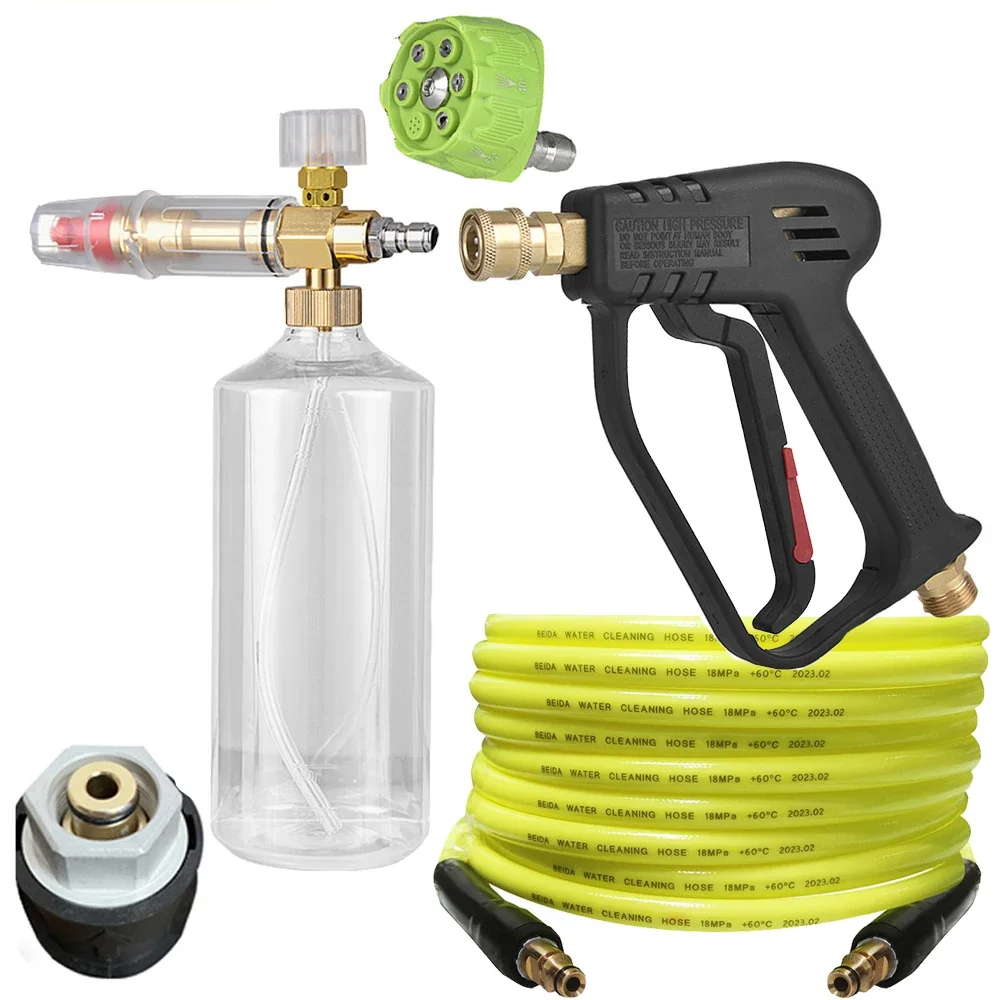 High Pressure Washer Hose Water Gun for Karcher Parkside Nilfisk Quick Connect Connector Nozzles 4000psi M22 Snow Foam Guns