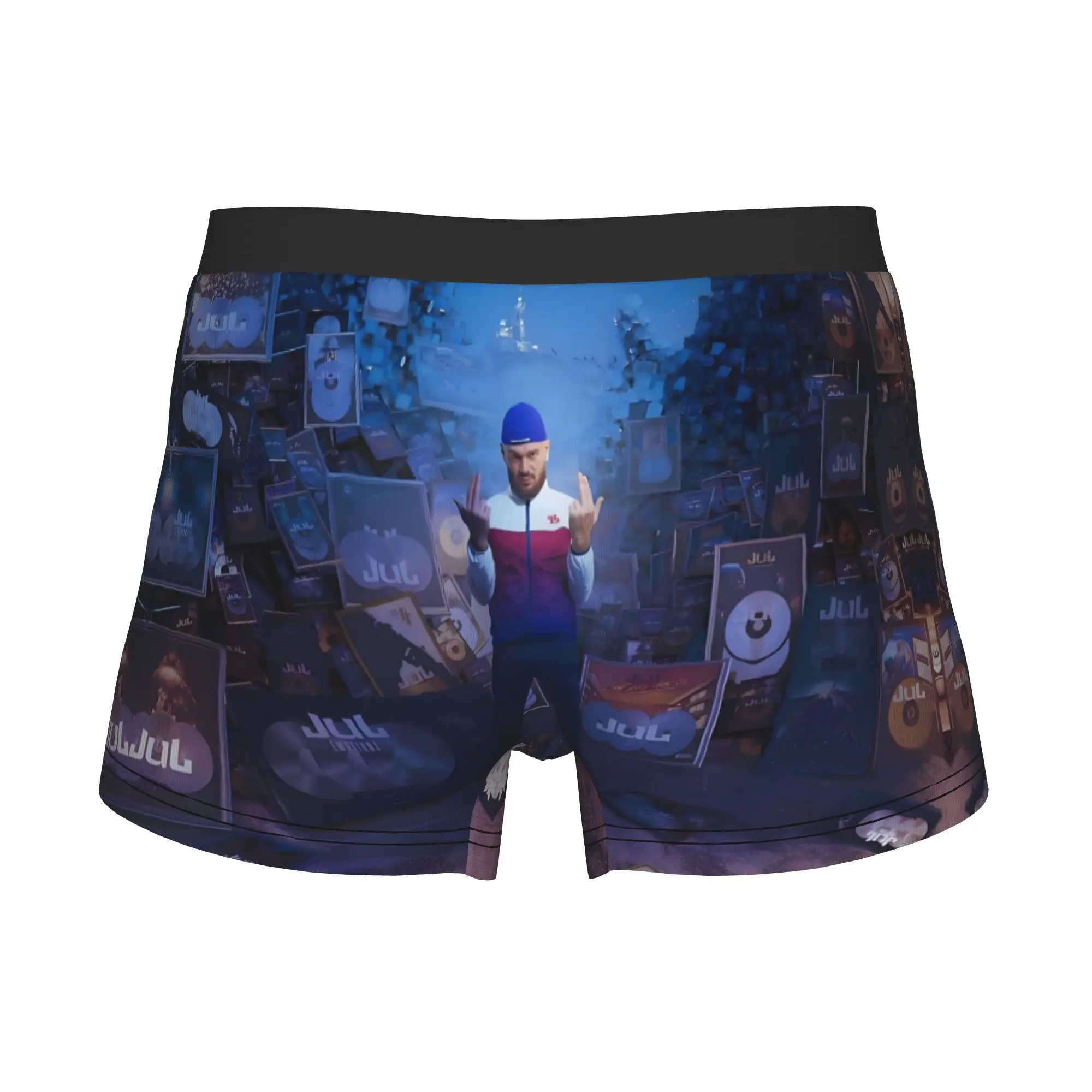Funny French Rapper Jul  Boxers Shorts Panties Male Underpants Comfortable Hip-Hop Briefs Underwear