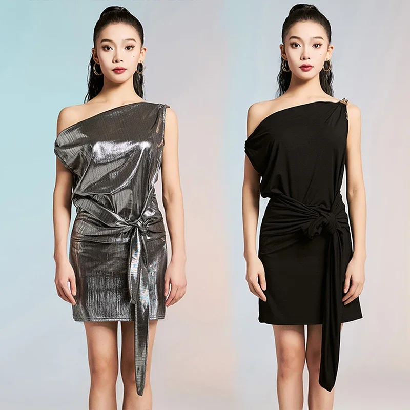 

Sexy Backless Latin Dance Dress Sleeveless Samba Loose Dress Women Ballroom Dance Competition Dresses Practice Wear