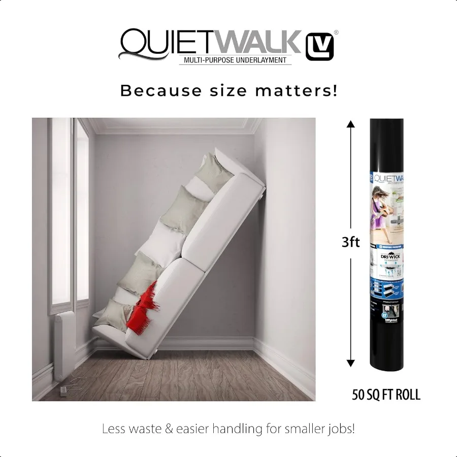 QuietWalk  50 Premium Underlayment for Luxury Vinyl Laminate and Engineered Wood Flooring 50 sq. ft. Roll