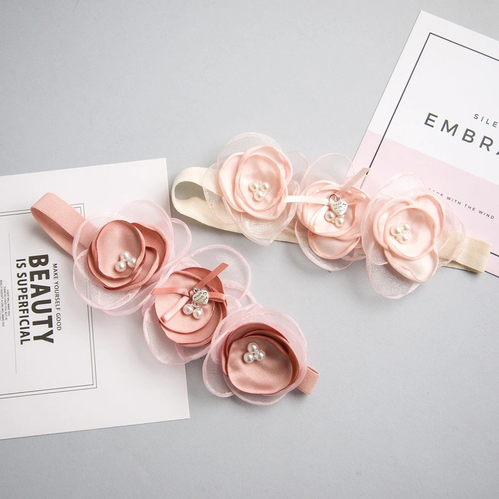 

2 Pcs Flower Headband Girls Hair Accessories Baby Headdress Durable Non Fading Perfect for Party Christmas Toddler