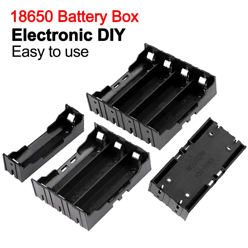 18650 Battery Case 1X 2X 3X 4X 18650 Battery Holder 18650 Battery Storage Box 1 2 3 4 Slot Batteries Container Hard Pin DIY ABS