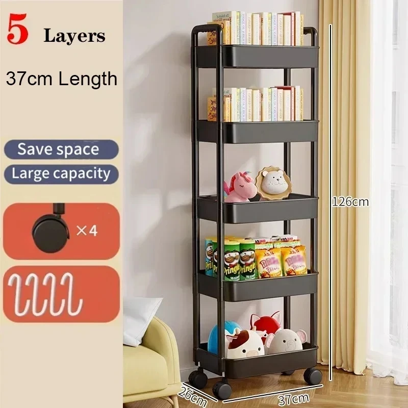 Hand push frame, kitchen floor, bedroom, multi-layer baby snacks, mobile bathroom, bathroom storage rack