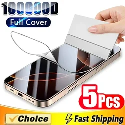 5Pcs Hydrogel Film for IPhone 16 14 13 12 11 15 Pro Max Mini 7 8 14 15 16 Plus Screen Protector for IPhone X 17 XS MAX Not Glass