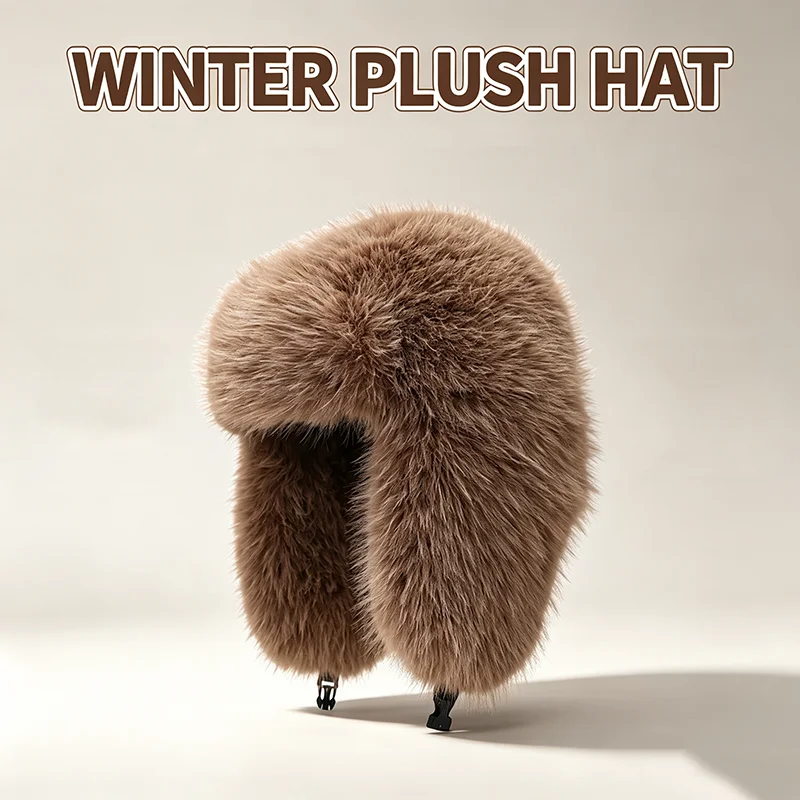 Trapper Hat Ear Flap - Chapéu Feminino de Pele Sintética de