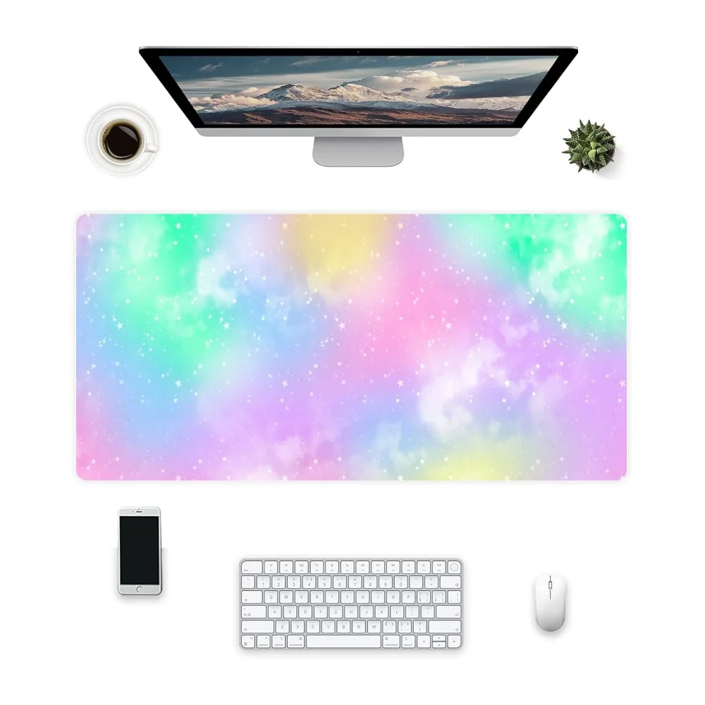 

Dreamy healing style with dynamic gradient patterns, high-quality rubber sole pc accessories alfombrillas para escritorio