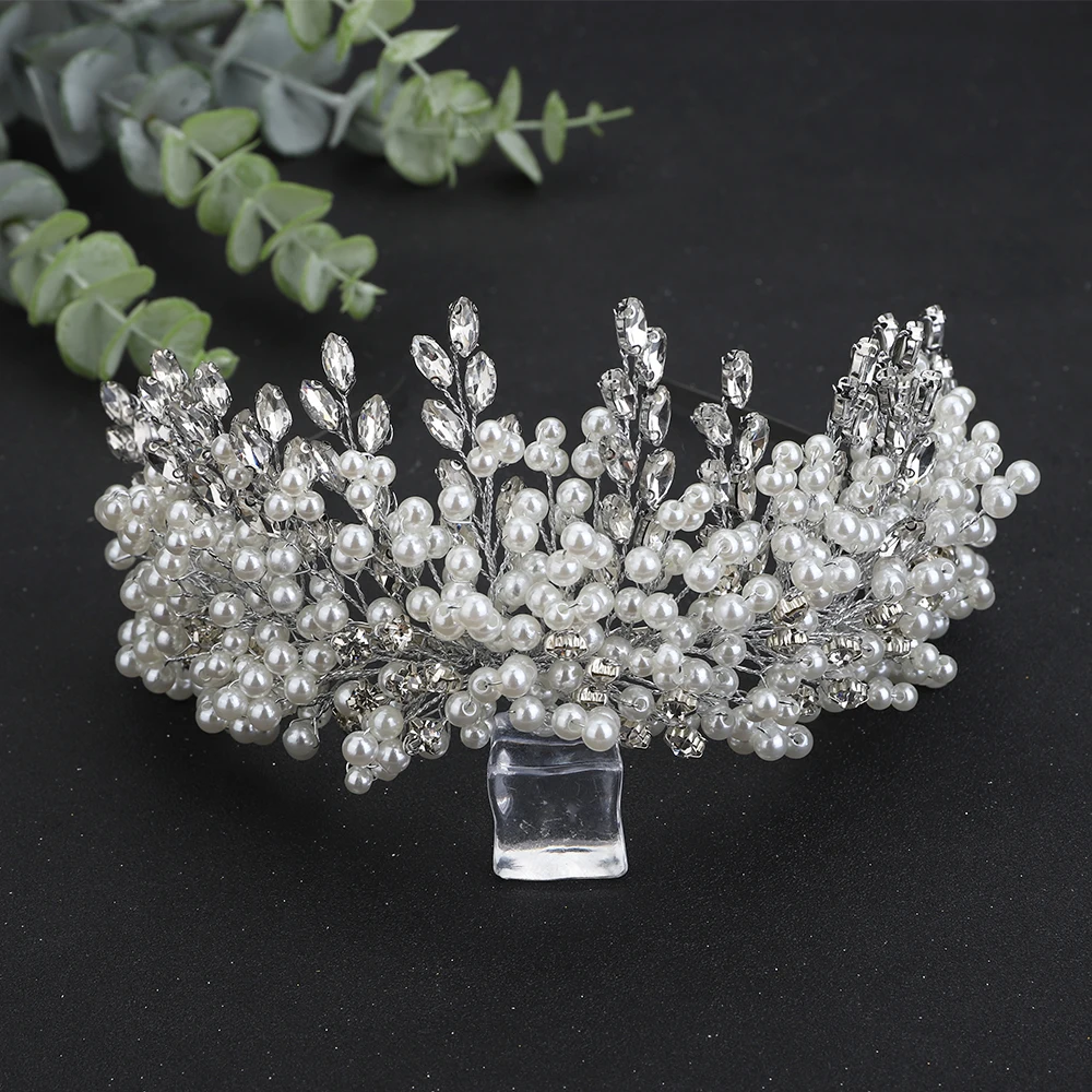 Diadème De Mariage Princesse En Strass - Couronne Femme Avec Peigne Pour Mariages Et Soirées