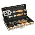

Piece Stainless Steel Grill Tools with Bamboo Handles Set