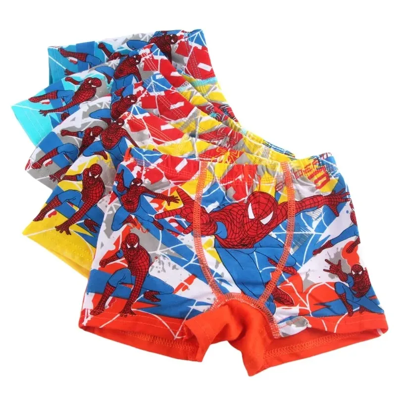 Marvel The Avengers Spiderman Anime movies cartoon children's pure cotton antibacterial boxer briefs can be worn in all seasons