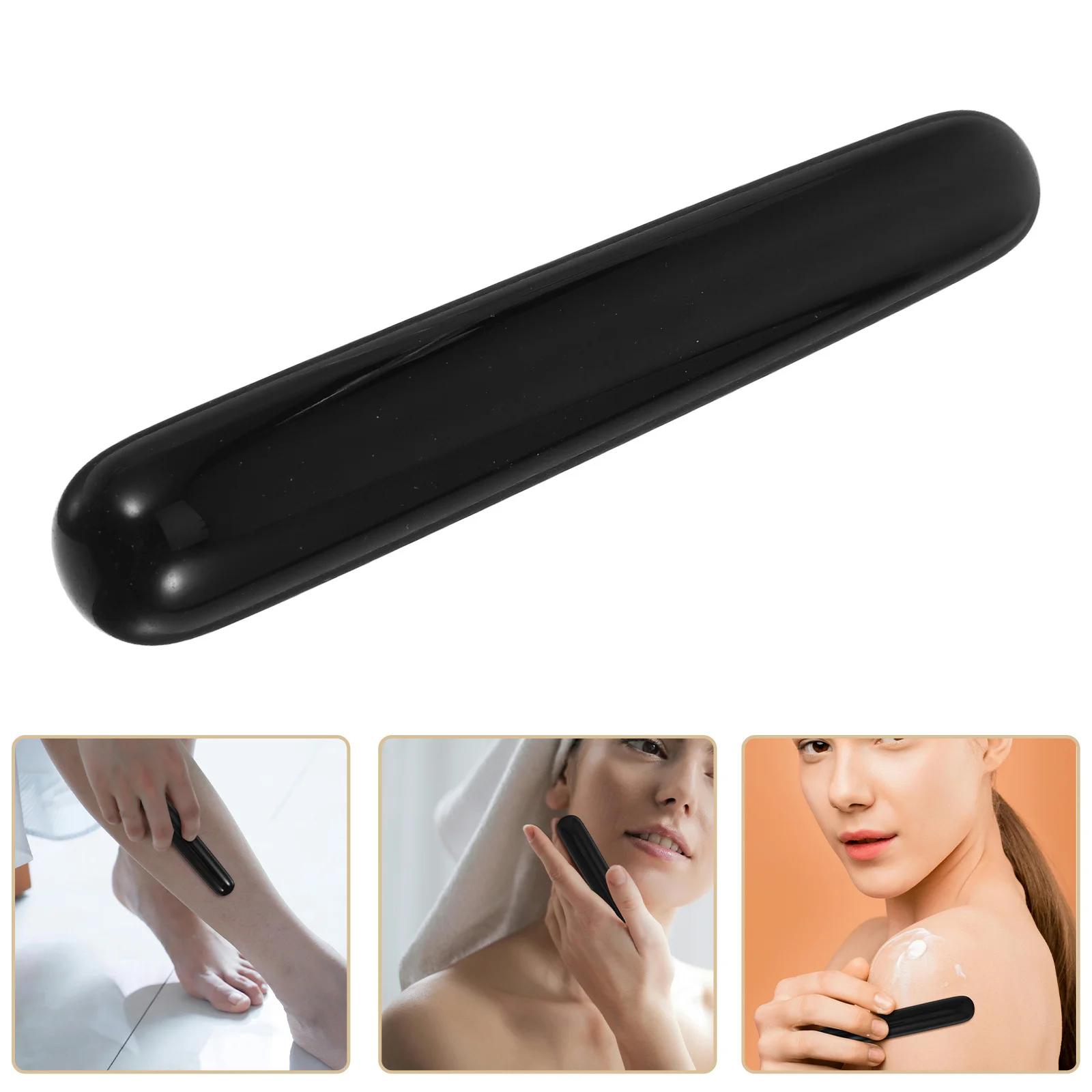 

Obsidian Massage Stick Natural Manual Facial Body Guasha Tool Portable Muscle Massager Obsidian Massage Stick
