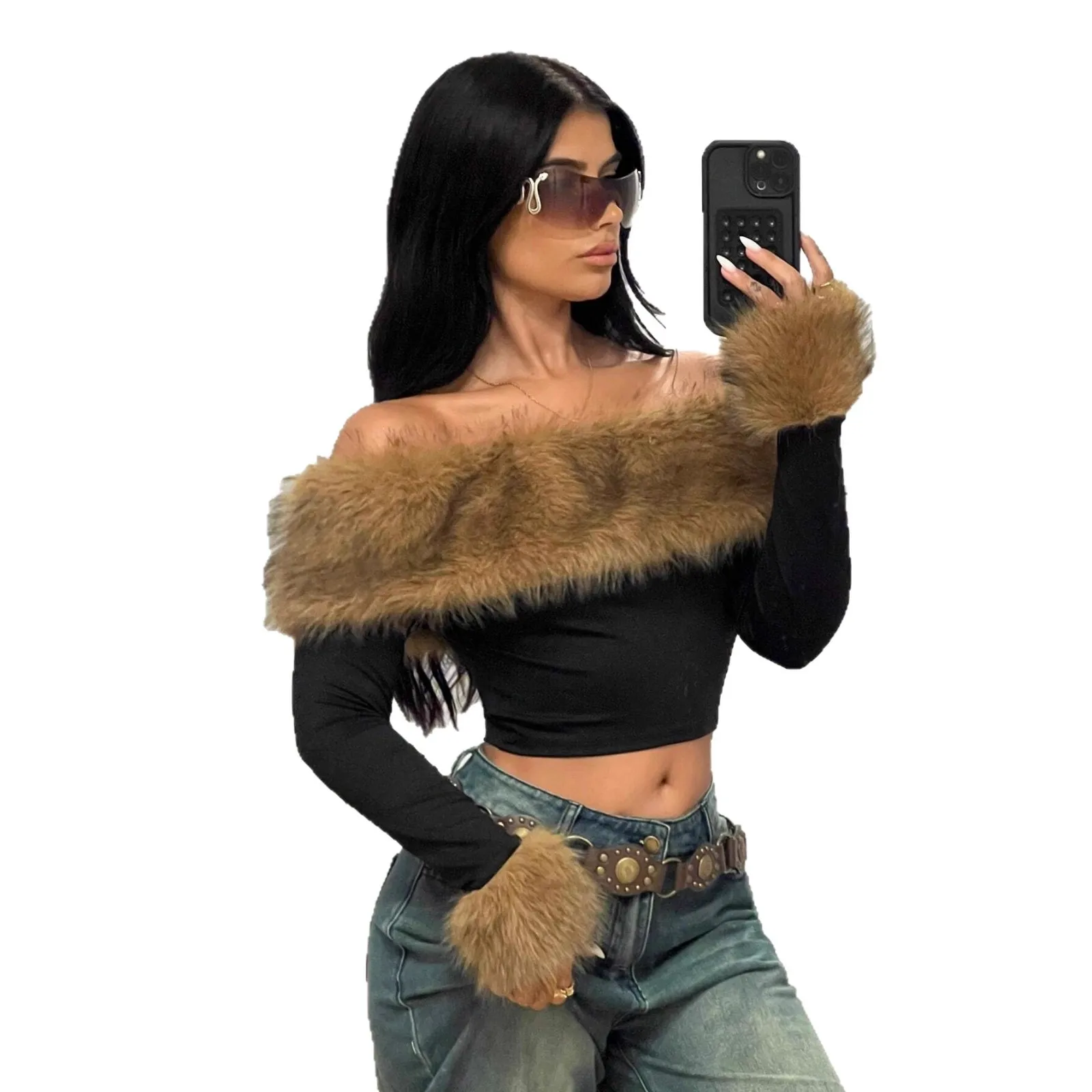 

2025 New Fashion Slim Backless Shirt Women Summer Refreshing And Elegant Solid Color One-line Collar Long-sleeved Top For Women