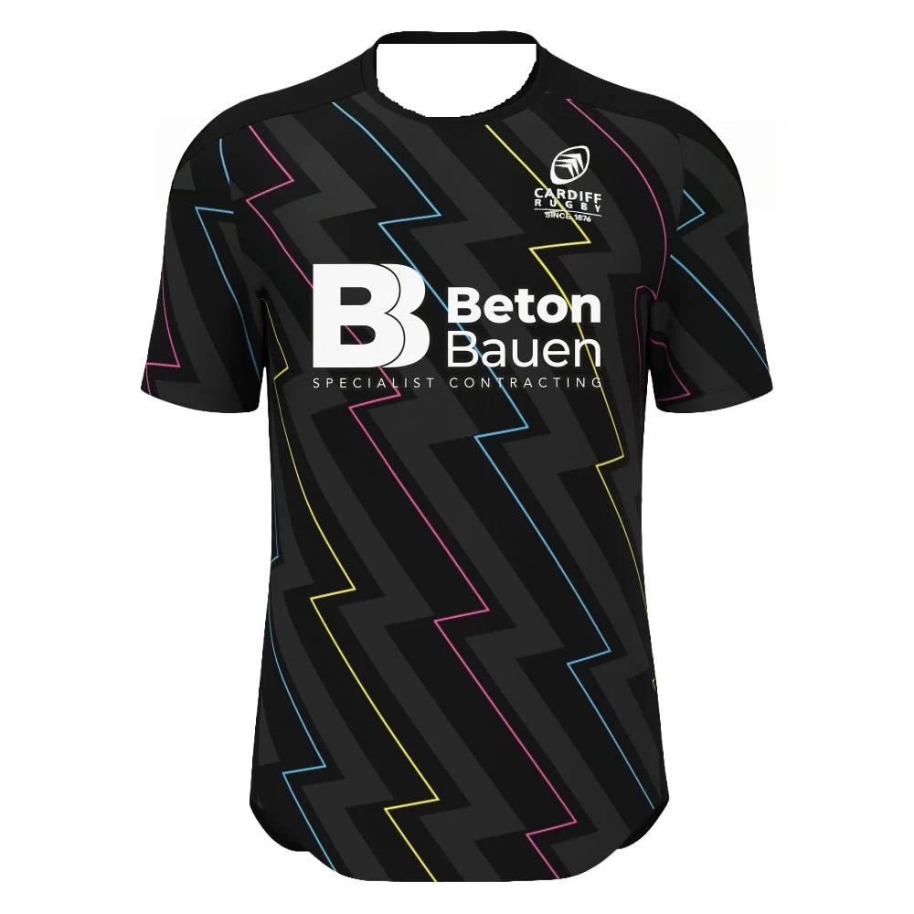 2026 New Cardiff Rugby Men's Shirt 3D Printed Match Training Outdoor Sports T-shirt Fashionable Elastic Quick Drying Breathable