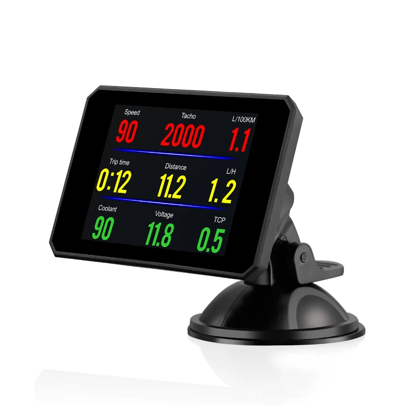 

Автомобильный HUD-дисплей P16 3 дюйма, OBD2, 1-футовый ЖК-экран без отражений, цветной JX3C-P16R200