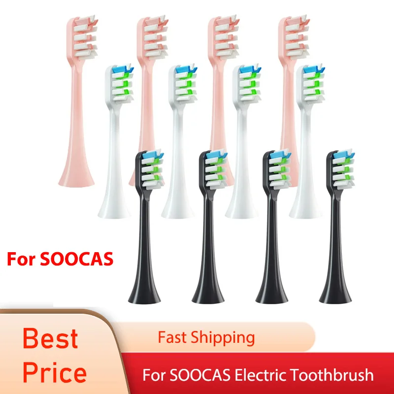 Sonic Electric Toothbrush Heads For Xiaomi SOOCAS X3 X5 X3U X1 V1 V2 SOOCARE Head Bristle Replacement Nozzles with Anti-dust Cap