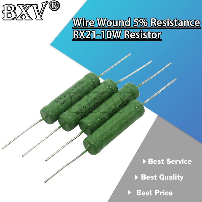 5PCS/LOT RX21 10W Wire Wound Resistance 5% New 1R 10R 100R 1K 10K 12K 15K 18R 20R 22R 24R 27R 30R 33R 36R Resistor