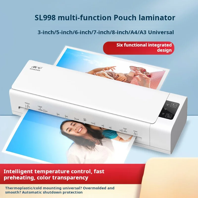 SL998 Laminator for Photos Electric A3 Photo Documents Laminator Plastic Film 6-in-1 Multi Function Pouch Laminator