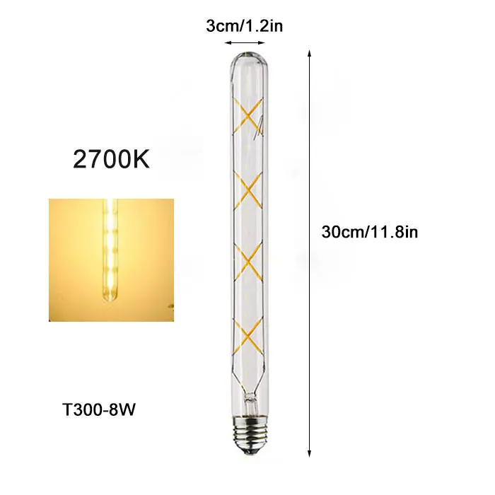 GY 100–240 V, 6000 K, LED-Glühlampe, 110 V, 120 V, 6500 K, röhrenförmige Edison-Glühbirnen, T10, T185 T225, T30, T300, lange Röhre, 4 W, 6 W, 8 W, LED-Glühbirne 7