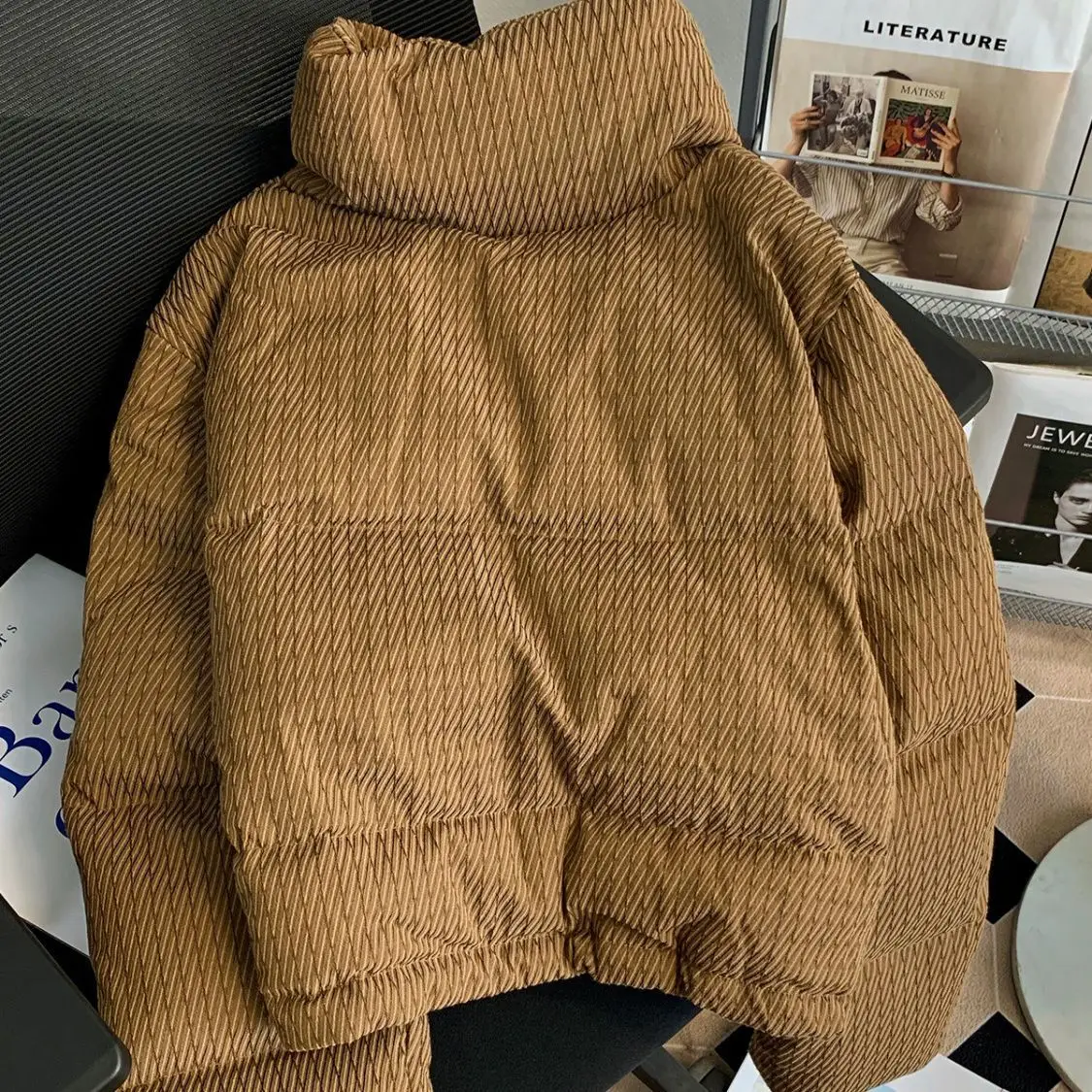 Chaqueta acolchada de algodón para mujer, parka gruesa con bolsillos grandes, ropa de abrigo Vintage de gran tamaño, invierno, 2023