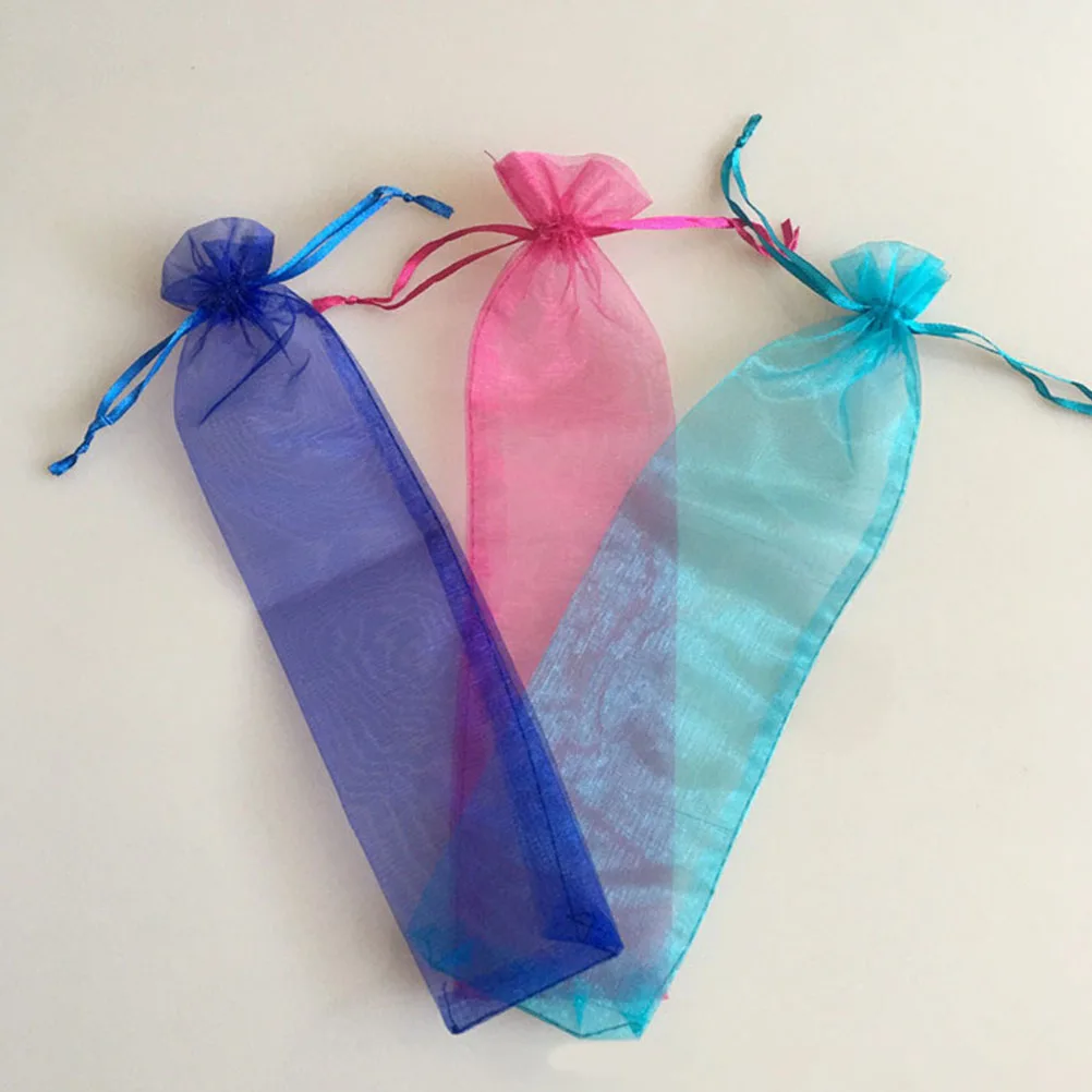 

50Pcs Fashionable Drawstring Organza Gift Bags Lightweight Mesh Pouches for Goodies