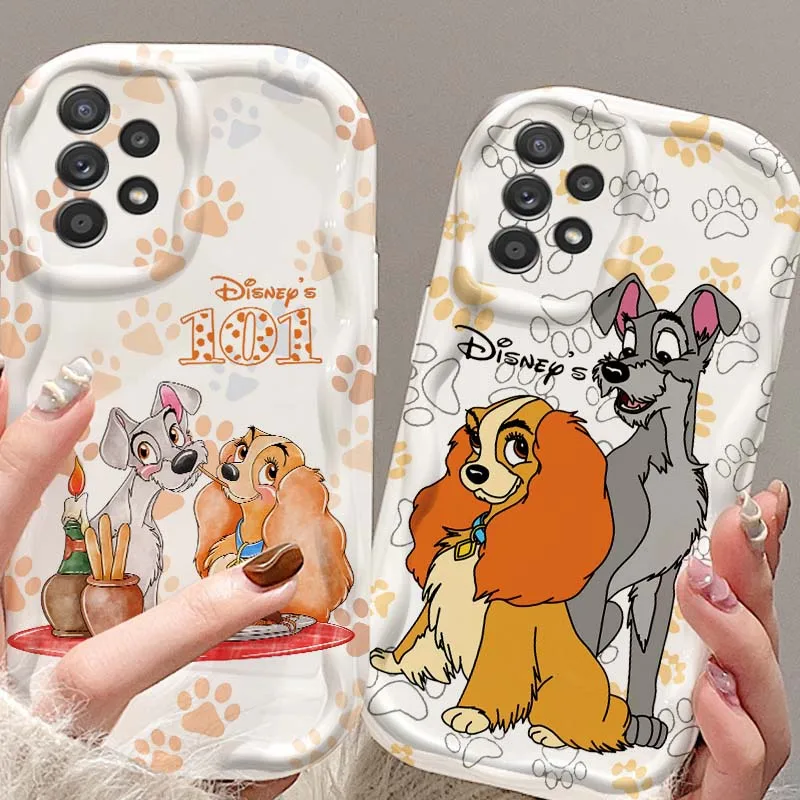 

The lady and the tramp For Samsung A73 A72 A71 A56 A55 A54 A53 A52 A51 A32 A36 A26 A25 A13 A14 5G Wave Oil Phone Case