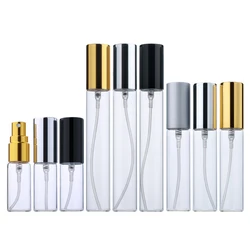 5ml 10ml 15ml Parfum Portable Refillable Spray Bottle Sample Perfume Bottle Atomizer Silver Metal Pump Cosmetic Case Travel