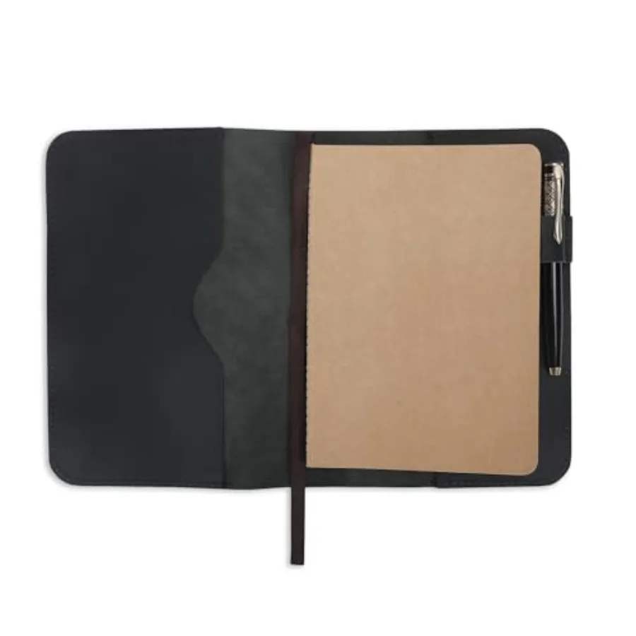 

Обложка для блокнота A5 из кожи, многоразовая, для больших и средних блокнотов A5, кожаная обложка ручной работы, 9 x 6 дюймов.
