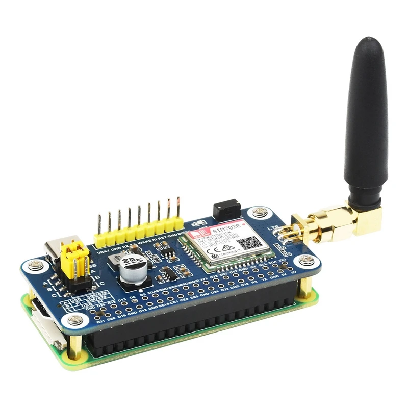 SIM7028 Wireless Communication Module NB-Iot Hat For Raspberry Pi, Supports Global Band Communication With Antenna Easy To Use