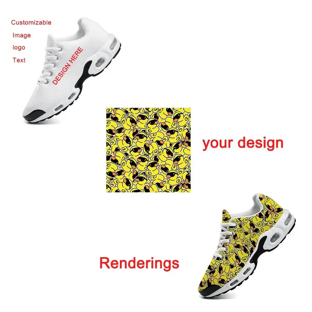 Customizable Casual Air Cushioned Sneakers Breathable And Lightweight Mesh Uppers Custom Orders Accepted