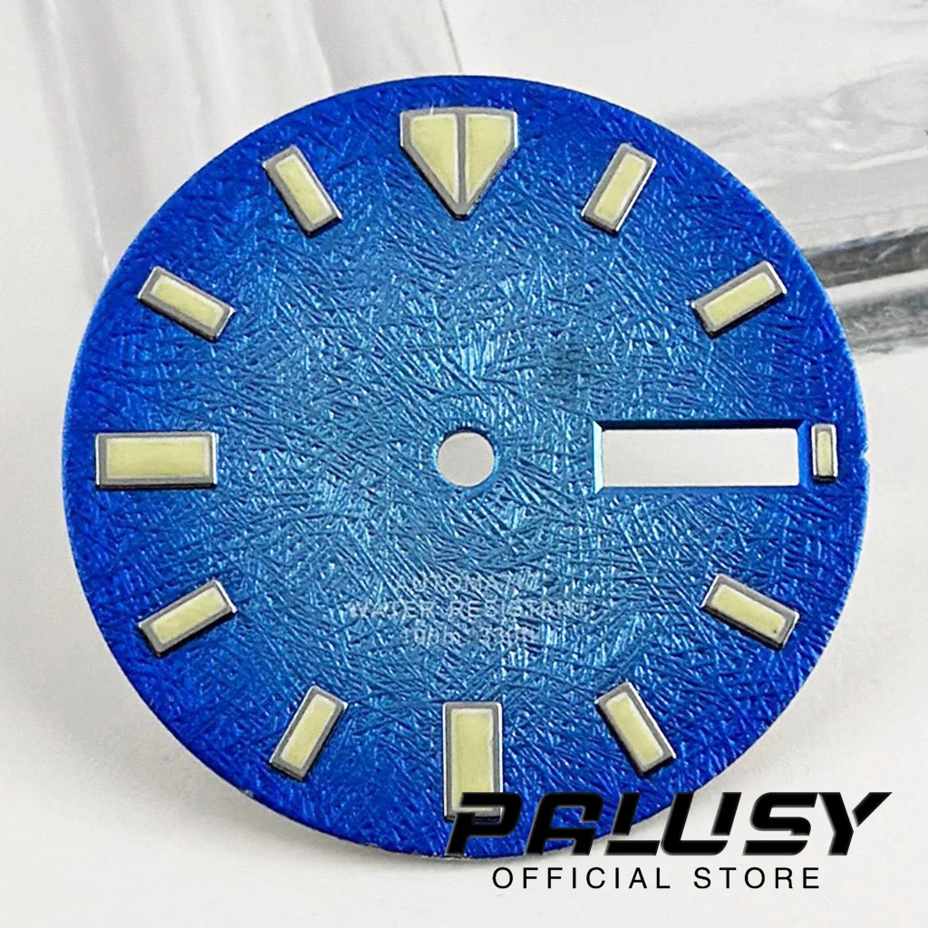 NH36 29mm quadrante dell'orologio blu verde luminoso per parti di ricambio del movimento NH36 Fit 3 in punto 3.8 in punto corona