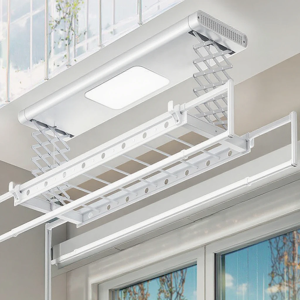 

Popular and Automatic Voice-Controlled Ceiling Clothes Drying Rack for Balcony