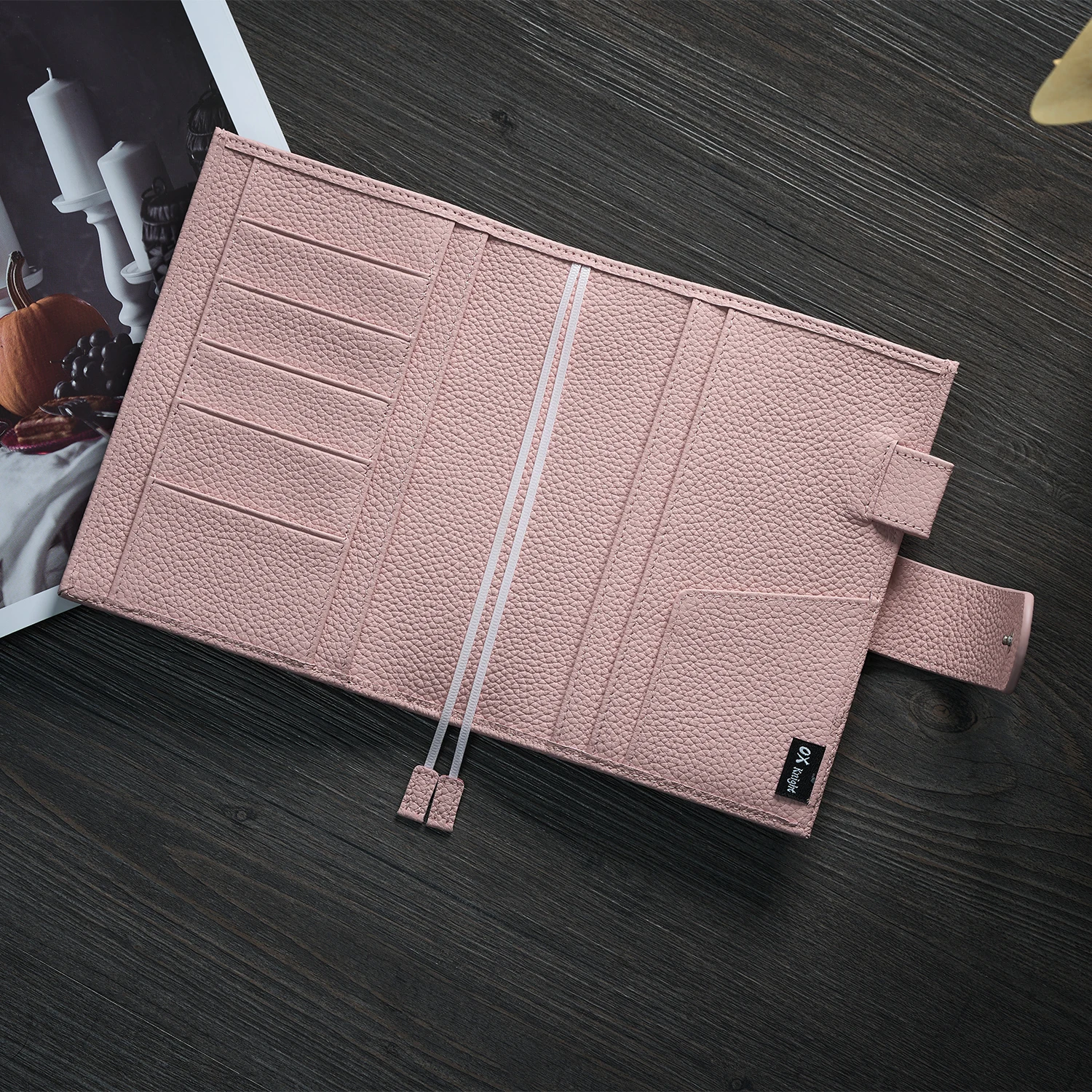 A6 ノートブックカバー手作り本革複数のカード万年筆位置学校事務用品文房具