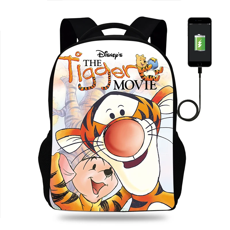 

The Tigger Movie Backpacks Boys Girls School Bags Children Teenager USB Charging Daily Travel Backpack Mochila