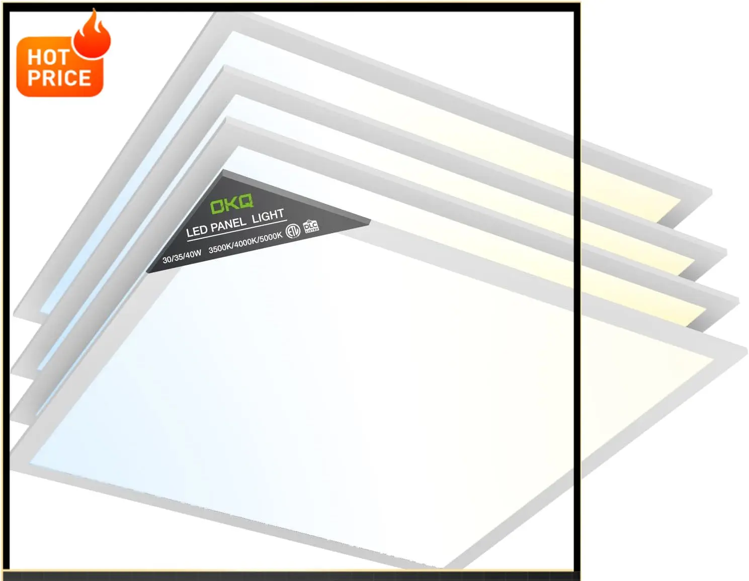 

Бестселлер: Комплект из 4 светодиодных панелей 2x2 для подвесных потолков, офисные светильники, 30/35/40 Вт на выбор, 5000K, 5CCT с переключением, диммируемые 0-10В