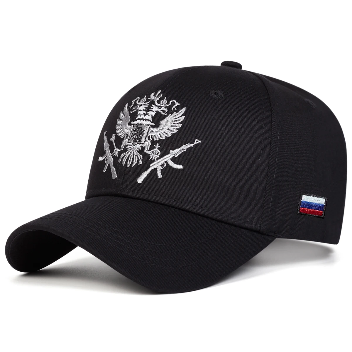 Unisex-Baseballmützen mit doppelköpfigem Adler-Stickerei, für Frühling und Herbst, für den Außenbereich, verstellbare Freizeithüte, Sonnenschutzhut, Sportkappe – Detail 2